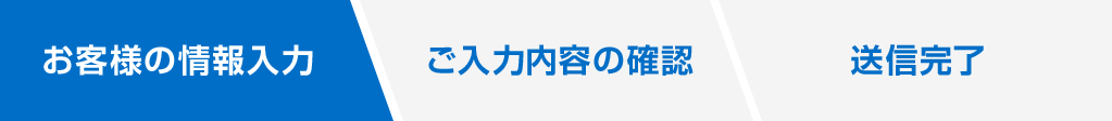 お客様の情報入力 ご入力内容の確認 送信完了